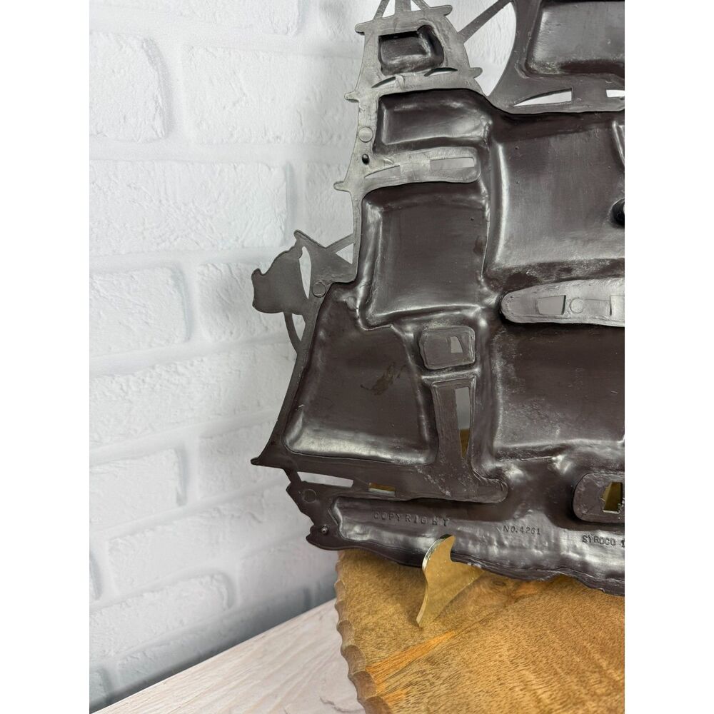 VTG MCM Gold Boat Ship Wall Art Nautical Beach House Syroco 1962 Mid Century - Picture 11 of 12